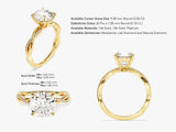 Twist Moissanite Engagement Ring (3.00 CT)