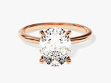 4-Prong Solitaire Oval Cut Diamond Engagement Ring (3.00 CT)
