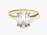 4-Prong Solitaire Oval Cut Lab Grown Diamond Engagement Ring (3.00 CT)