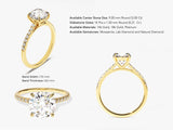 Cathedral Round Cut Diamond Engagement Ring with Pave Set Side Stones (3.00 CT)