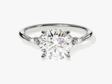 Cluster Accent Round Cut Diamond Engagement Ring (2.00 CT)