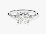 Cluster Accent Round Cut Diamond Engagement Ring (2.00 CT)