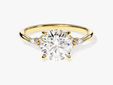 Cluster Accent Round Cut Diamond Engagement Ring (2.00 CT)