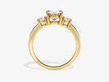 Classic Basket Set Three Stone Oval Lab Grown Diamond Engagement Ring (2.50 CT TW)