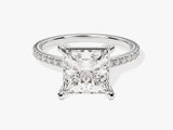Princess Cut Diamond Engagement Ring with Pave Set Side Stones (3.00 CT)