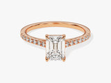 Emerald Cut Diamond Engagement Ring with Pave Set Side Stones (1.00 CT)