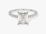 Emerald Cut Diamond Engagement Ring with Pave Set Side Stones (2.00 CT)