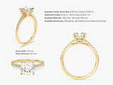 Cushion Cut Diamond Engagement Ring with Pave Set Side Stones (3.00 CT)