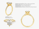 Marquise Twisted Diamond Engagement Ring with Pave Set Side Stones (3.00 CT)