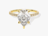 Pear Cut Lab Grown Diamond Engagement Ring with Pave Set Side Stones (3.00 CT)