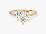 Heart Cut Diamond Engagement Ring with Pave Set Side Stones (3.00 CT)