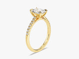 Radiant Cut Diamond Engagement Ring with Pave Set Side Stones (1.00 CT)
