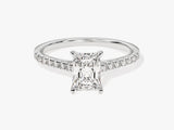 Radiant Cut Diamond Engagement Ring with Pave Set Side Stones (1.00 CT)
