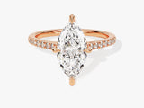 Marquise Cut Diamond Engagement Ring with Pave Set Side Stones (2.00 CT)