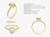Pear Halo Diamond Engagement Ring with Pave Set Side Stones (1.00 CT)