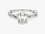 Oval Twisted Diamond Engagement Ring with Pave Set Side Stones (1.50 CT)
