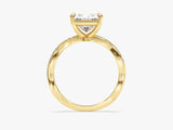 Princess Twisted Diamond Engagement Ring with Pave Set Side Stones (1.50 CT)