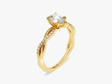 Pear Twisted Diamond Engagement Ring with Pave Set Side Stones (1.00 CT)