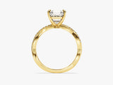 Asscher Twisted Diamond Engagement Ring with Pave Set Side Stones (2.00 CT)