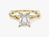 Radiant Twisted Diamond Engagement Ring with Pave Set Side Stones (2.00 CT)
