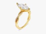Marquise Twisted Diamond Engagement Ring with Pave Set Side Stones (2.00 CT)