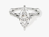 Marquise Twisted Diamond Engagement Ring with Pave Set Side Stones (2.00 CT)