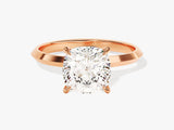 Knife Edge Cushion Moissanite Engagement Ring (3.00 CT)