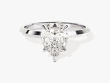Knife Edge Pear Moissanite Engagement Ring (2.00 CT)
