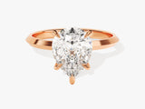Knife Edge Pear Lab Grown Diamond Engagement Ring (3.00 CT)