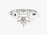 Knife Edge Heart Moissanite Engagement Ring (3.00 CT)