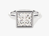 Bezel Princess Moissanite Engagement Ring (3.00 CT)