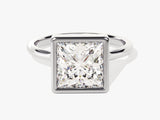 Bezel Princess Lab Grown Diamond Engagement Ring (3.00 CT)