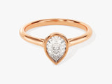 Bezel Pear Moissanite Engagement Ring (1.00 CT)