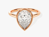 Bezel Pear Lab Grown Diamond Engagement Ring (3.00 CT)