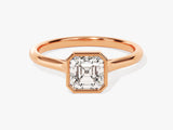 Bezel Asscher Moissanite Engagement Ring (1.00 CT)