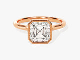 Bezel Asscher Moissanite Engagement Ring (2.00 CT)