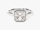 Bezel Asscher Moissanite Engagement Ring (2.00 CT)