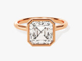 Bezel Asscher Moissanite Engagement Ring (3.00 CT)