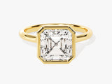 Bezel Asscher Lab Grown Diamond Engagement Ring (3.00 CT)