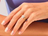 Bezel Heart Moissanite Engagement Ring (3.00 CT)
