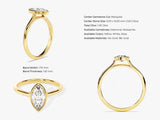 Bezel Marquise Diamond Engagement Ring (1.00 CT)