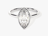 Bezel Marquise Moissanite Engagement Ring (1.50 CT)