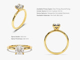 Gold ring with cushion cut diamond, jewelry product