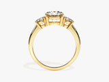 Gold three-stone diamond ring for jewelry firm