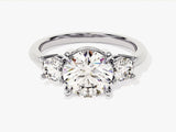 Three-stone diamond engagement ring from a jewelry firm