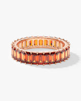 Emerald Cut Birthstone Eternity Ring