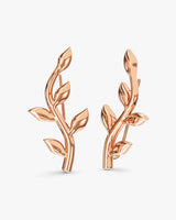 Curved Leaf Climber Earrings