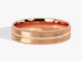 6mm Mid-Beveled and Matte Brushed Milgrain Men's Wedding Band