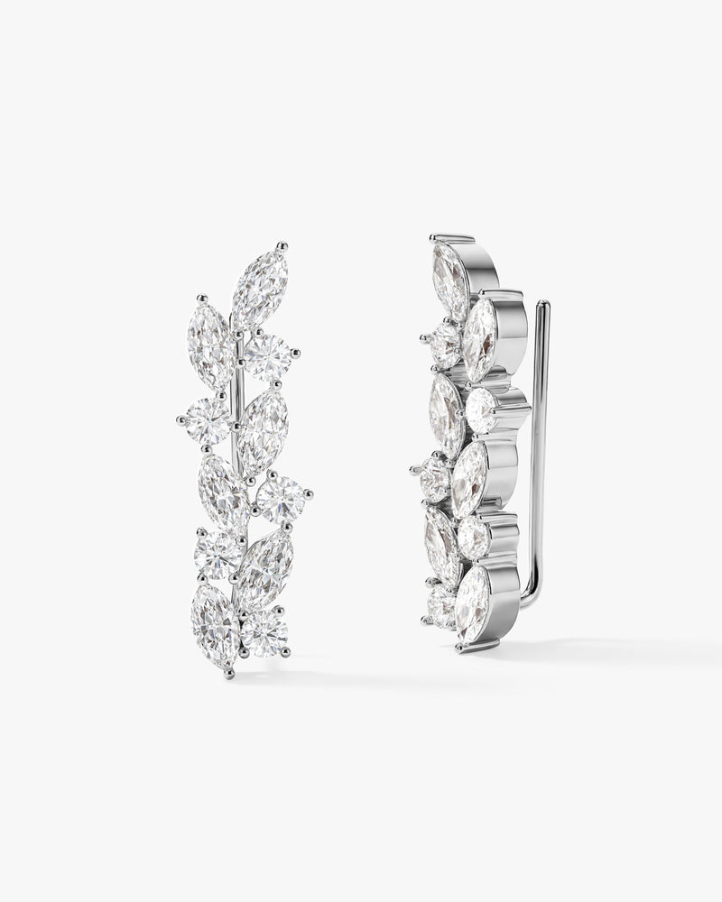 Marquise Leaf Climber Earrings