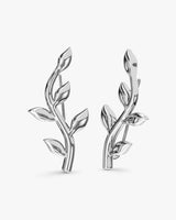 Curved Leaf Climber Earrings